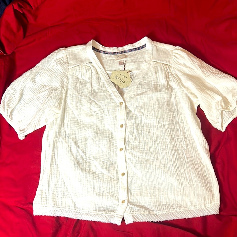 Darling BOHO White Cotton oversized top. Size large